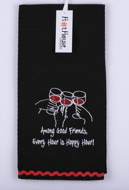 Tea towel "Among good friends, every hour is Happy Hour" Code: T/T-GF/WIN/HAP